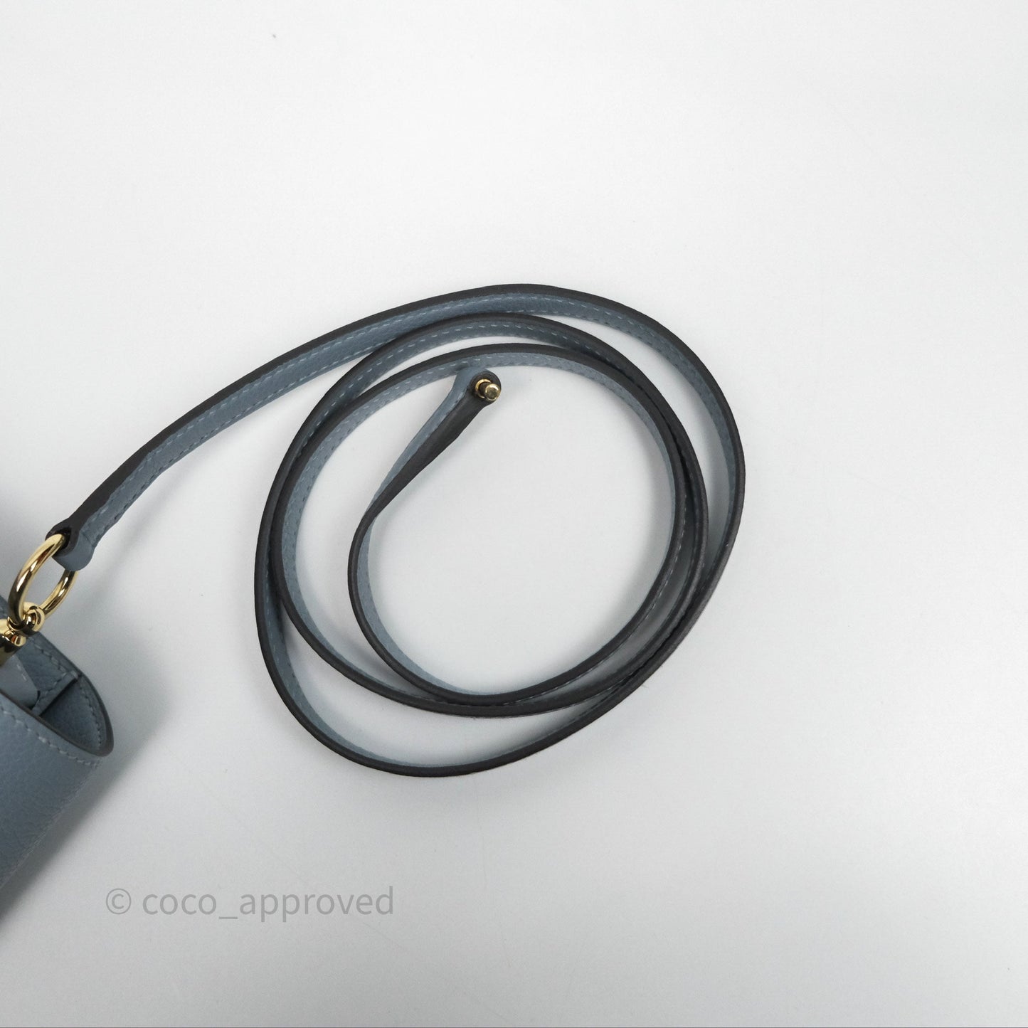 Hermès Roulis Mini 18 Bleu Lin J7 Evercolour Gold Hardware