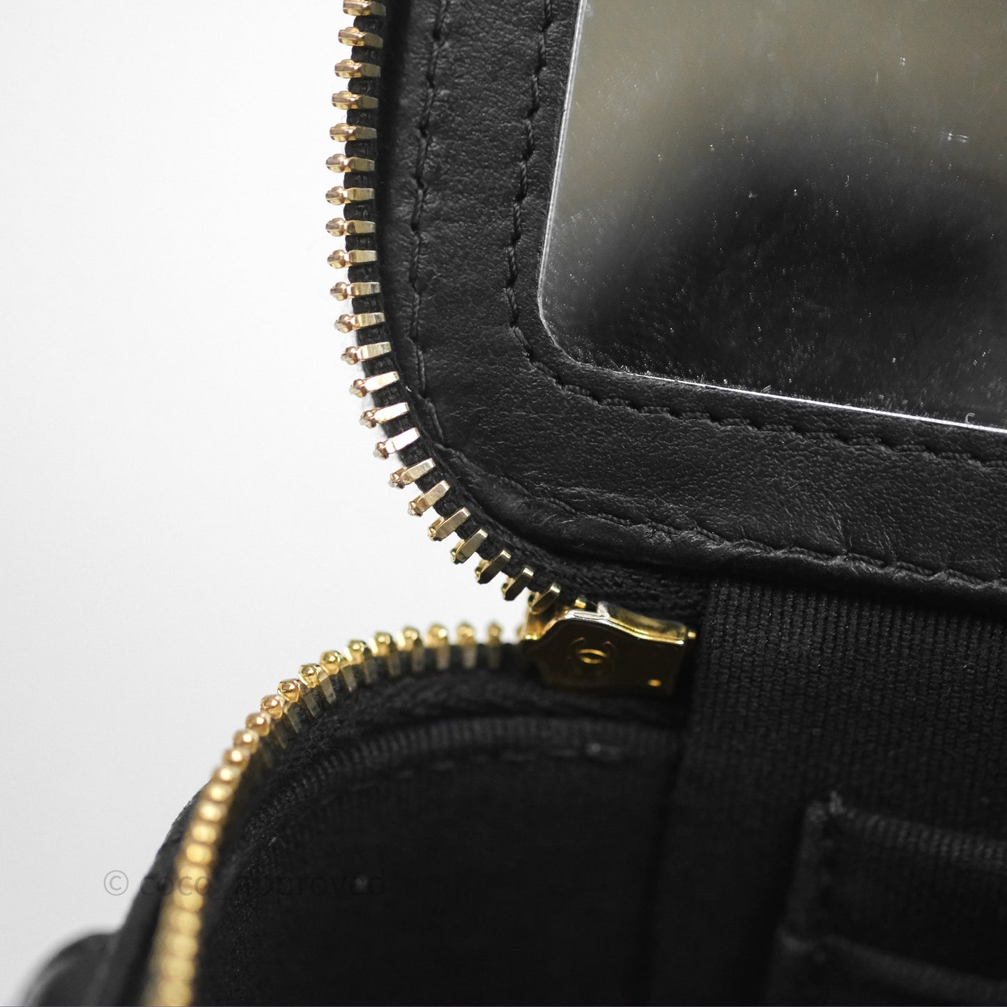 Chanel Cargo Pocket Top Handle Vanity with Chain Black Shiny Lambskin Gold Hardware 22K