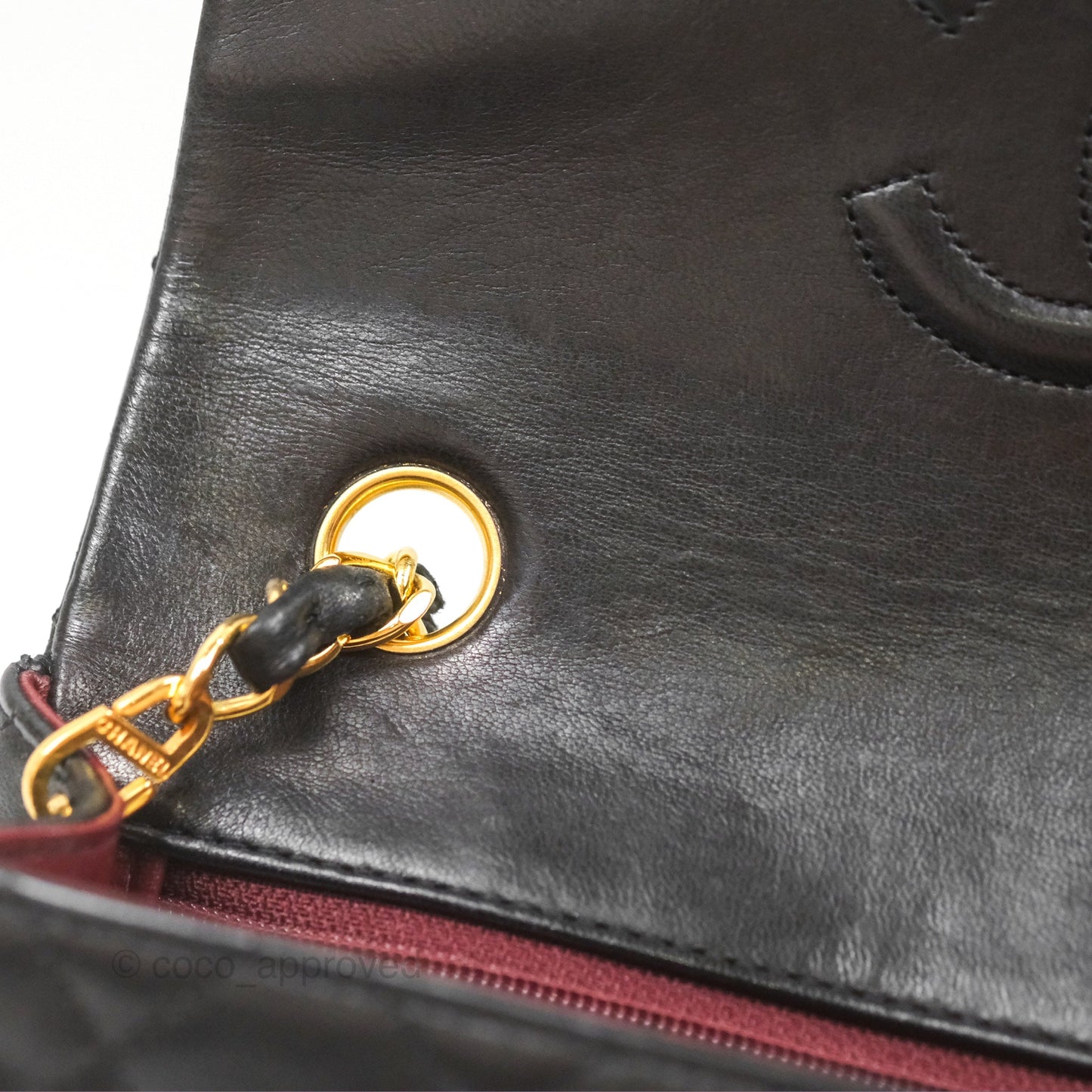 Chanel Vintage Square Flap Bag Black Lambskin 24K Gold Hardware