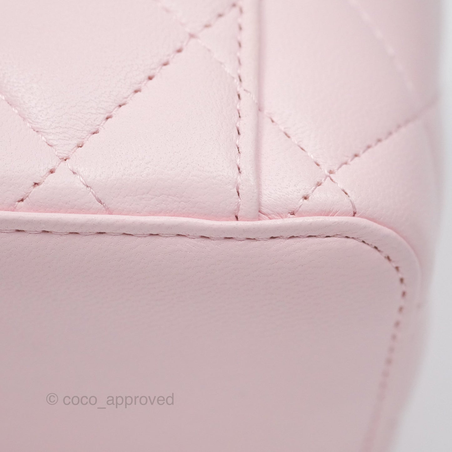 Chanel Vanity Rectangular Top Handle Light Pink Lambskin Gold Hardware