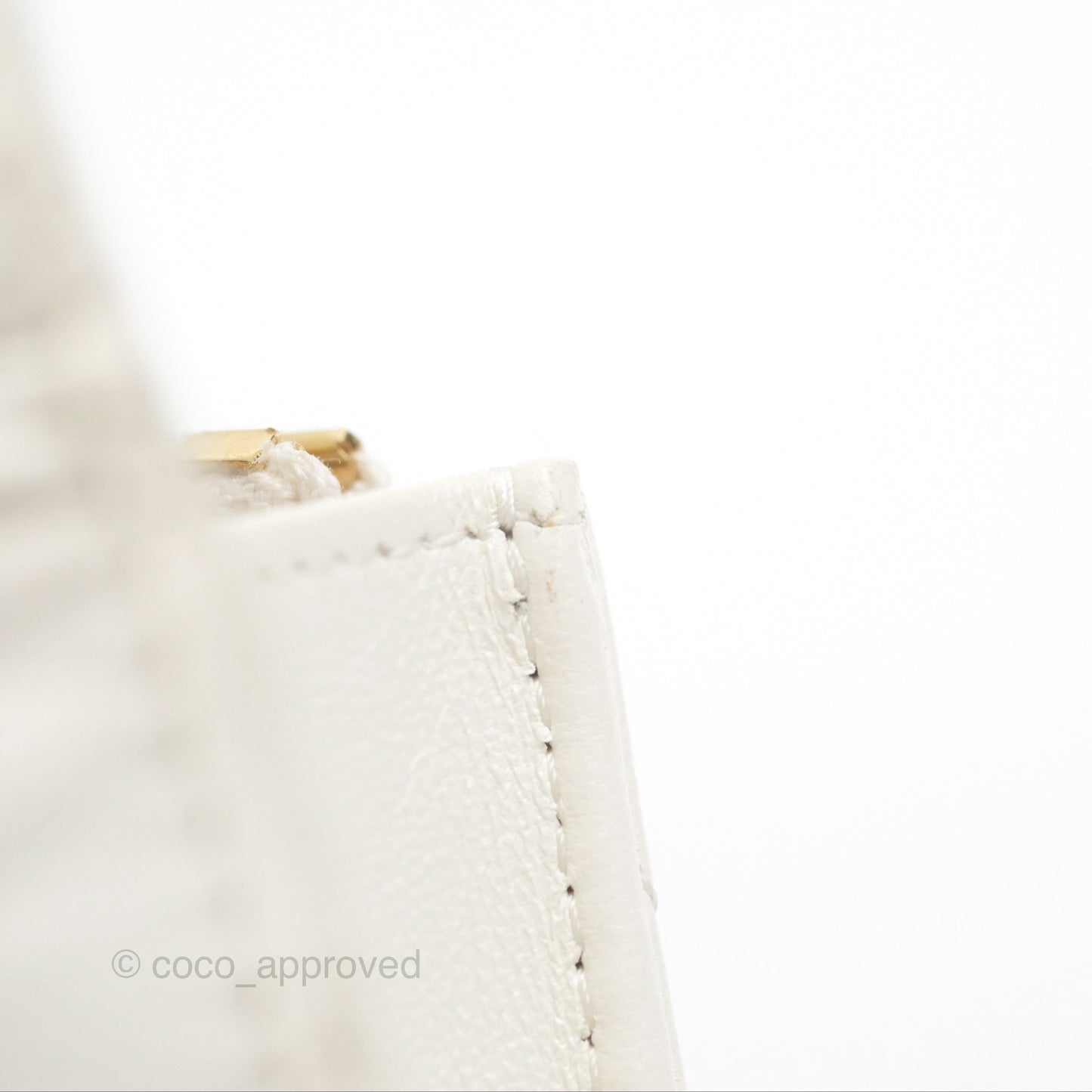Chanel Dynasty Phone Holder with Chain White Ivory Lambskin Aged Gold Hardware