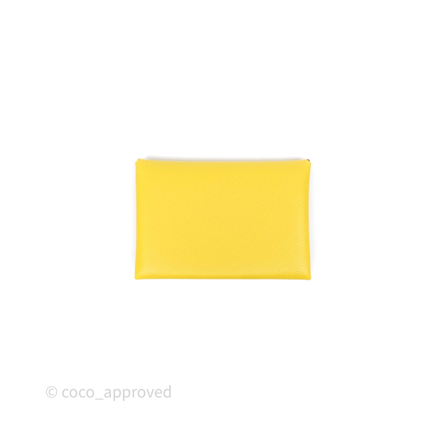 Hermès Calvi Duo Compact Card Holder Jaune de Naples 9O Epsom