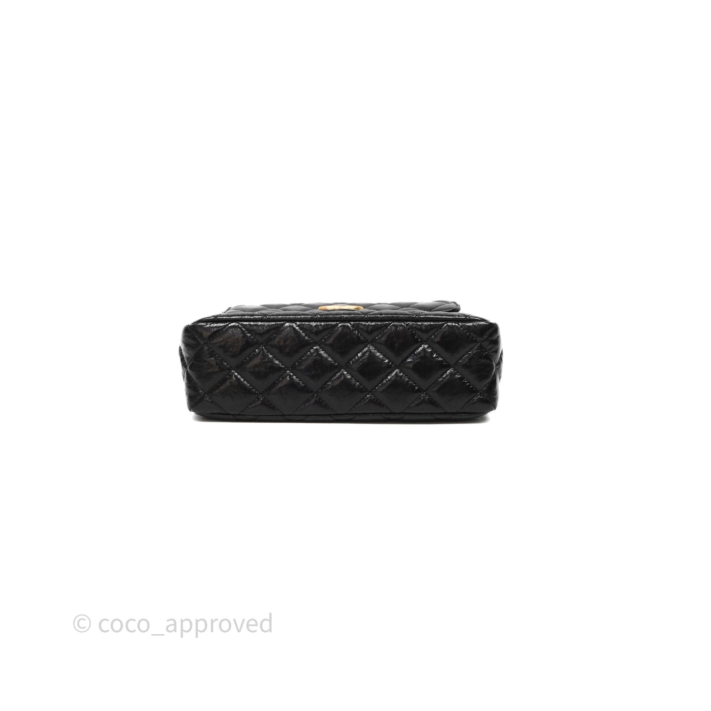 Chanel Medium Quilted Wavy CC Hobo Black Shiny Crumpled Calfskin Aged Gold Hardware