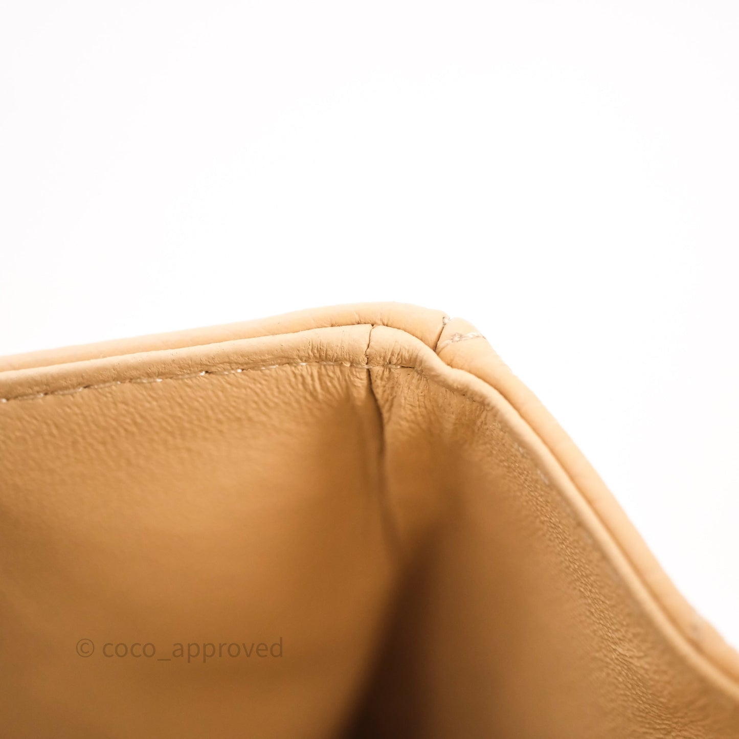 Chanel Classic M/L Medium Flap Quilted Beige Caviar Gold Hardware
