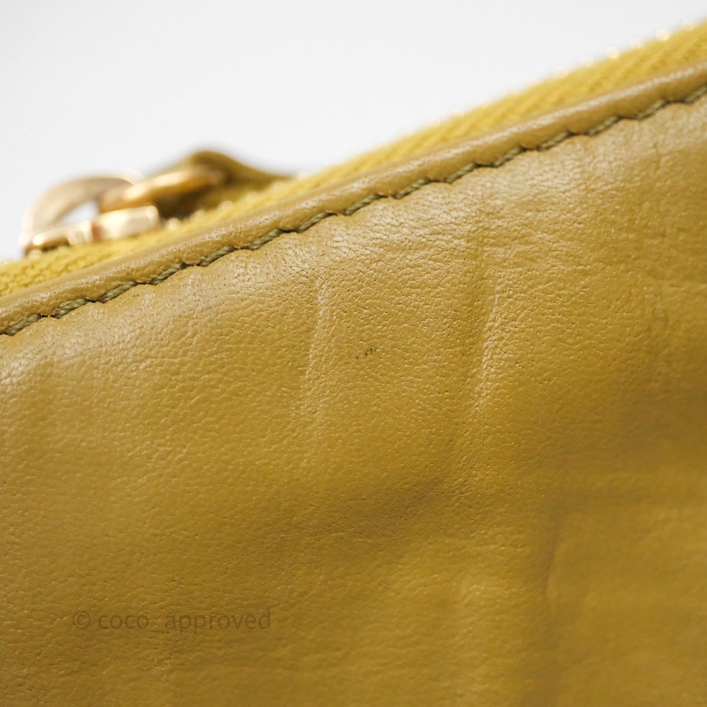Chanel 22 Bag Medium Crumpled Olive Green Calfskin Aged Gold Hardware