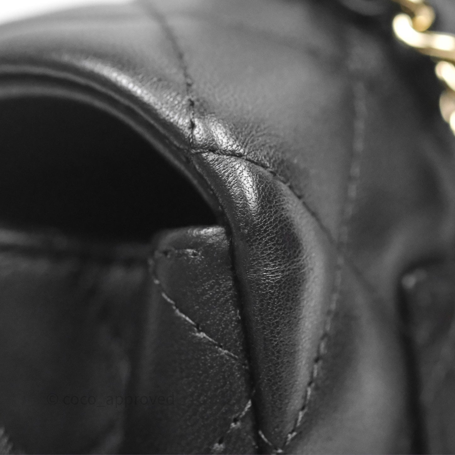 Chanel Top Handle Mini Rectangular Flap Black Lambskin Gold Hardware