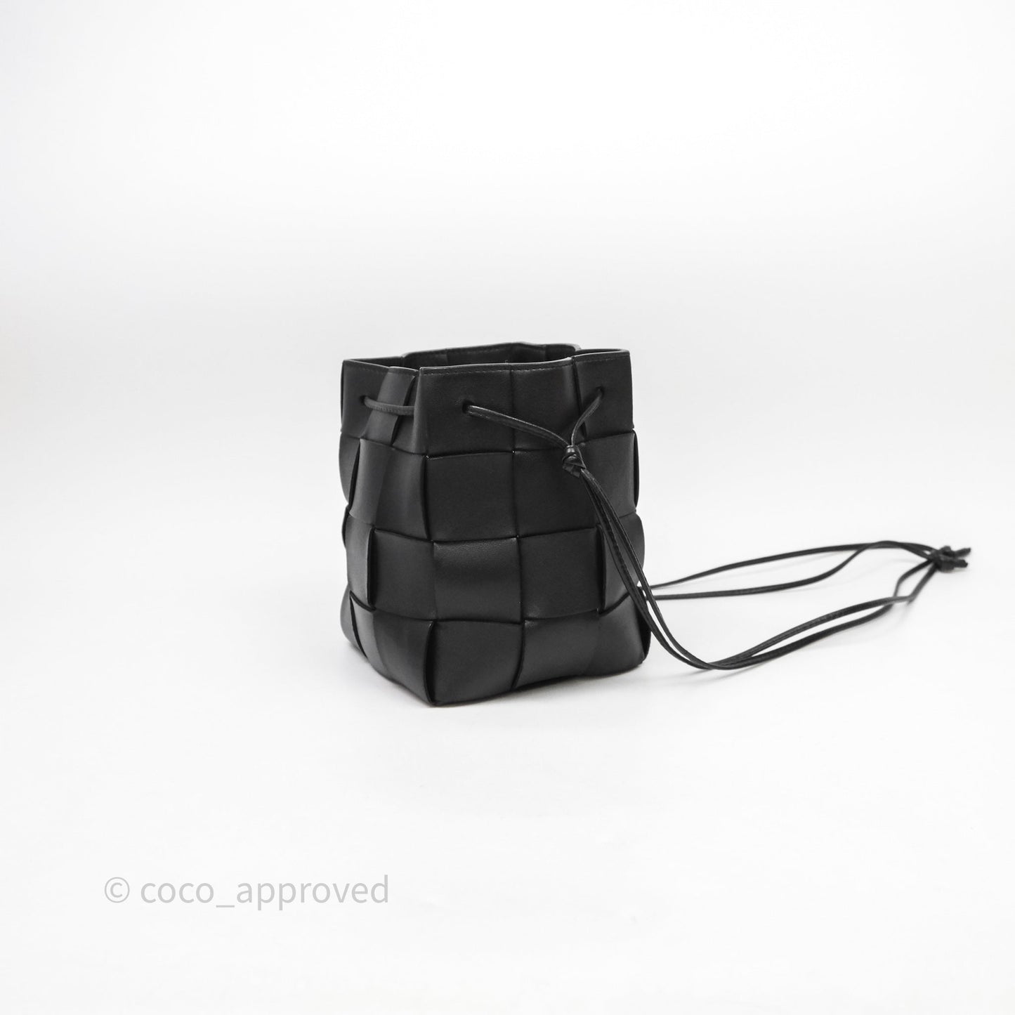 Bottega Veneta Small Cassette Bucket Bag Black Lambskin