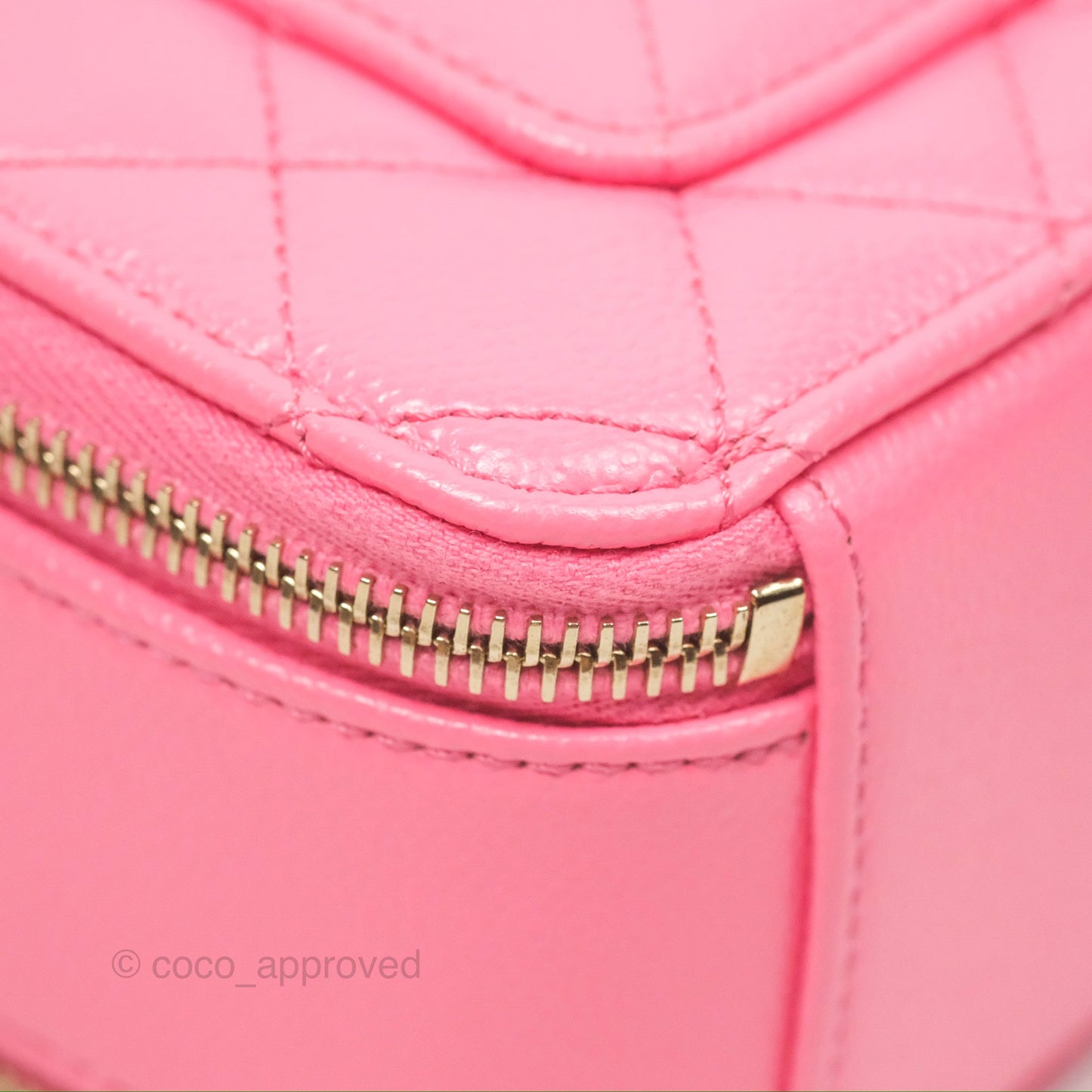 Chanel Caviar Quilted Pick Me Up Small Vanity Case Hot Pink