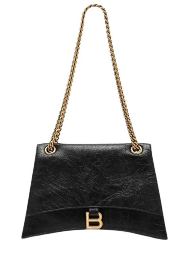Luxury Balenciaga Crush Medium Shoulder Bag Black