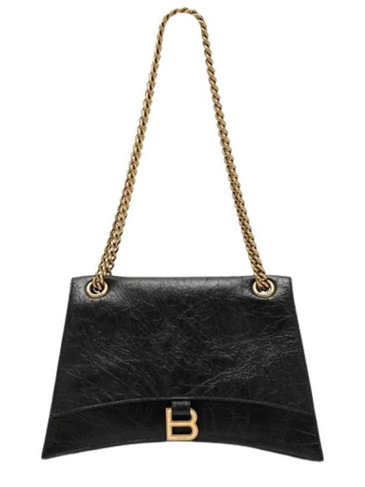 Luxury Balenciaga Crush Medium Shoulder Bag Black