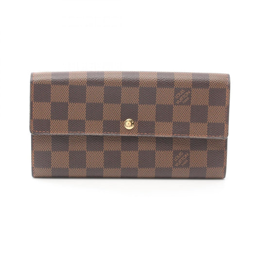 Louis Vuitton Damier Ebene Sarah  Canvas Long Wallet N61724 in New Condition