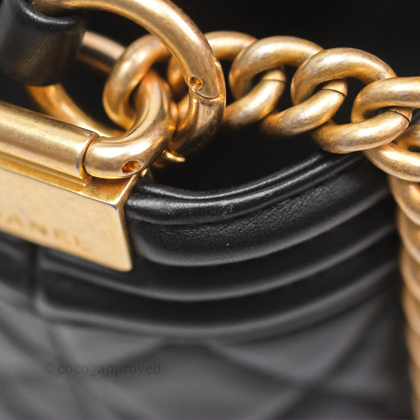 Chanel Quilted Boy Bucket Bag Black Lambskin Aged Gold Hardware