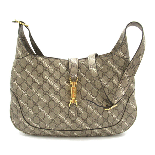 Gucci x Luxury Balenciaga Shoulder Bag Brown PVC Canvas