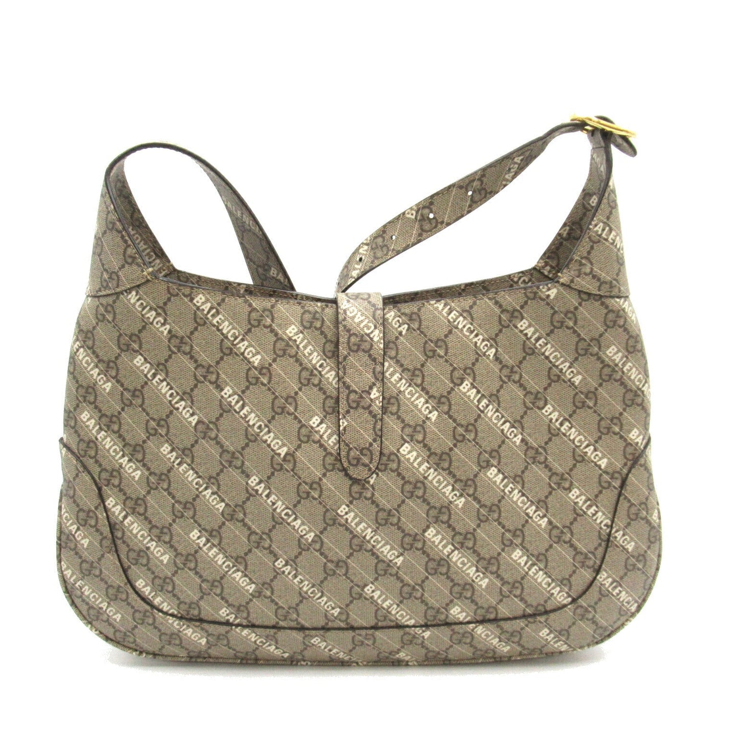 Gucci x Luxury Balenciaga Shoulder Bag Brown PVC Canvas