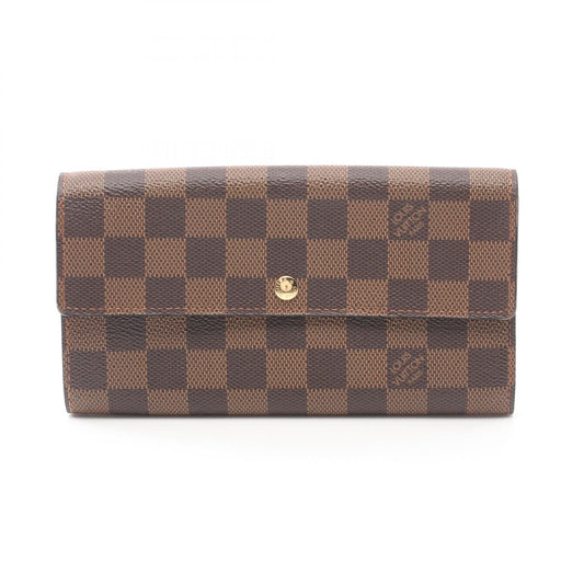 Louis Vuitton Damier Ebene Sarah Wallet  Canvas Long Wallet N61734 in Great Condition