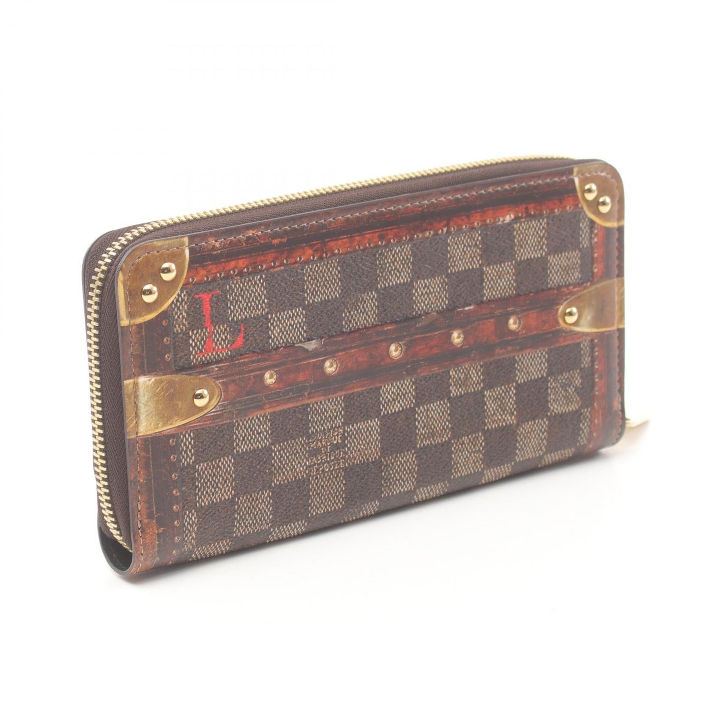 Louis Vuitton Damier Trunk Zippy Wallet  Canvas Long Wallet M63490 in Great Condition