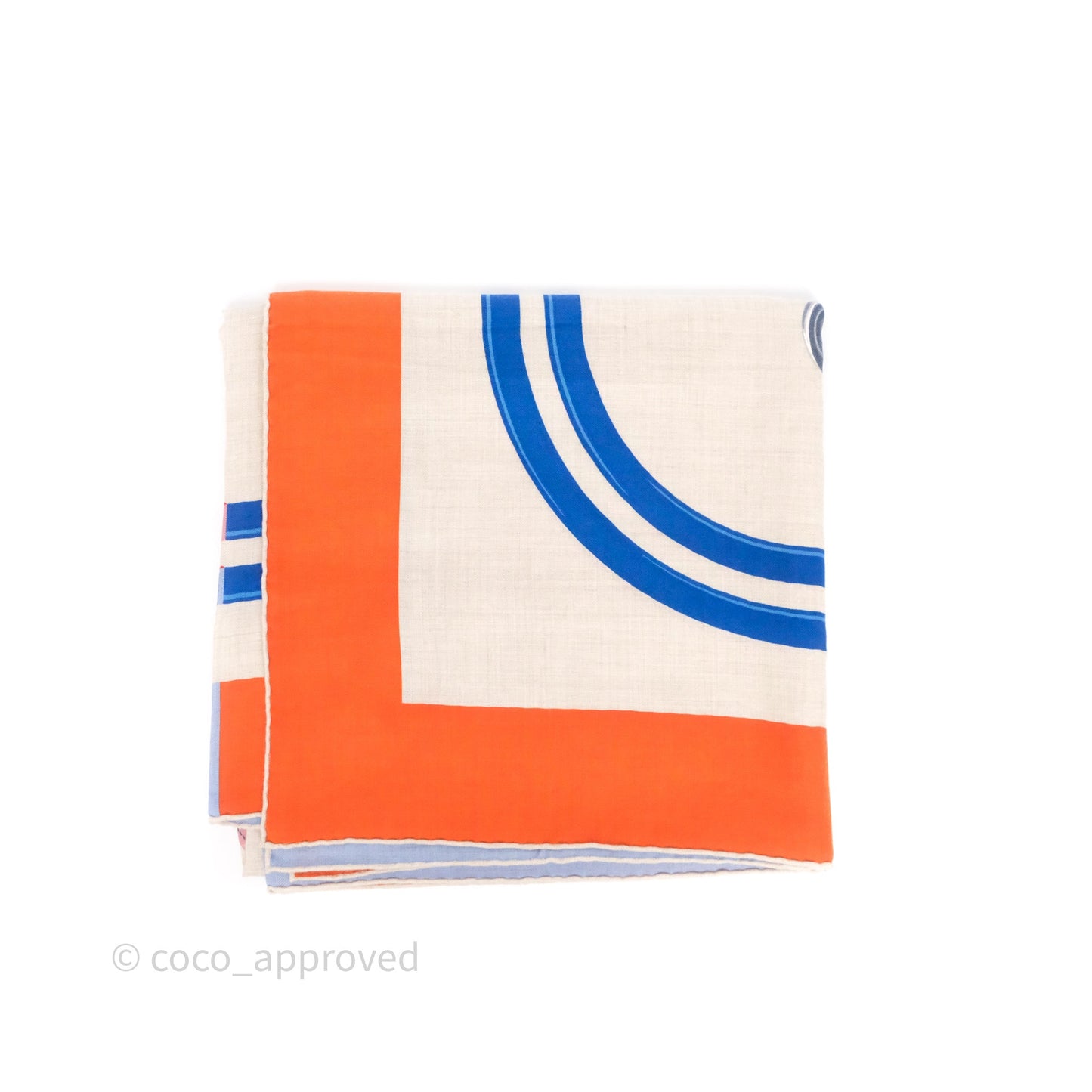 Hermes Brides De Gala App 140cm TD/ Orange/ Naturel/ Bleu Azur Cachemire Scarf
