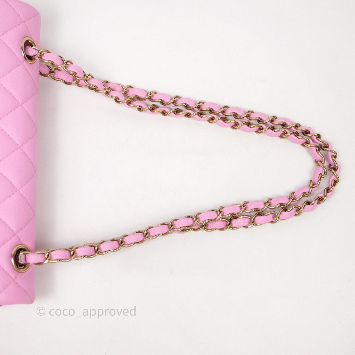 Chanel Small Classic Flap Quilted Pink Caviar Gold Hardware
