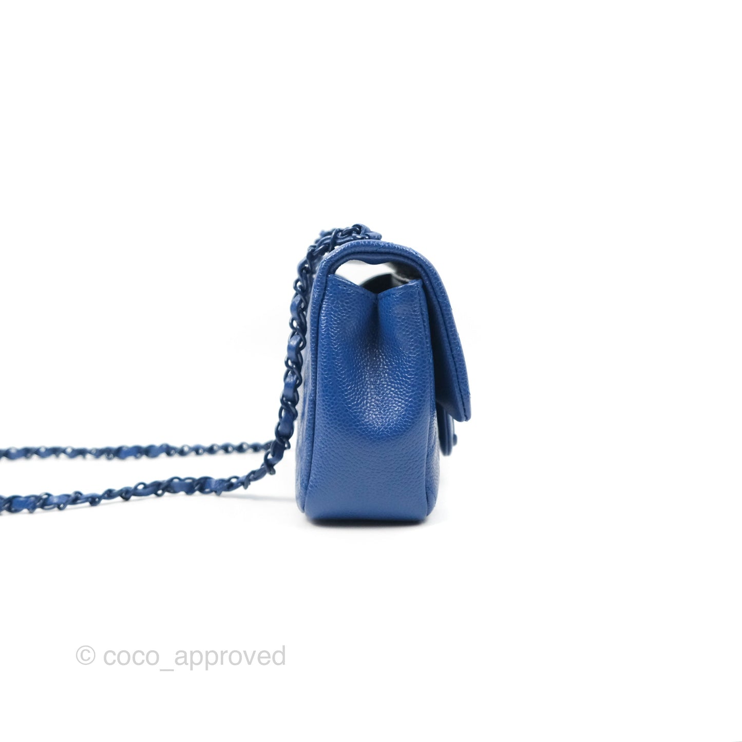 Chanel Quilted Mini Square Flap Bag Dark Blue Caviar Incognito