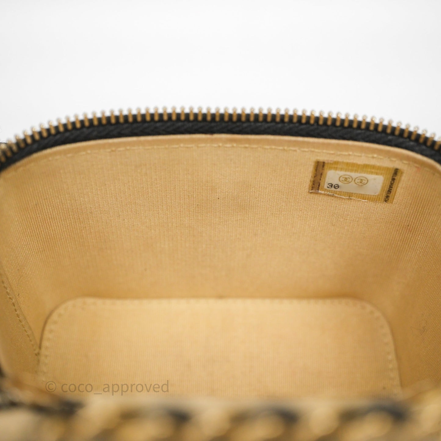 Chanel Mini Black Lambskin Vanity Pearl Crush With Chain Gold Hardware
