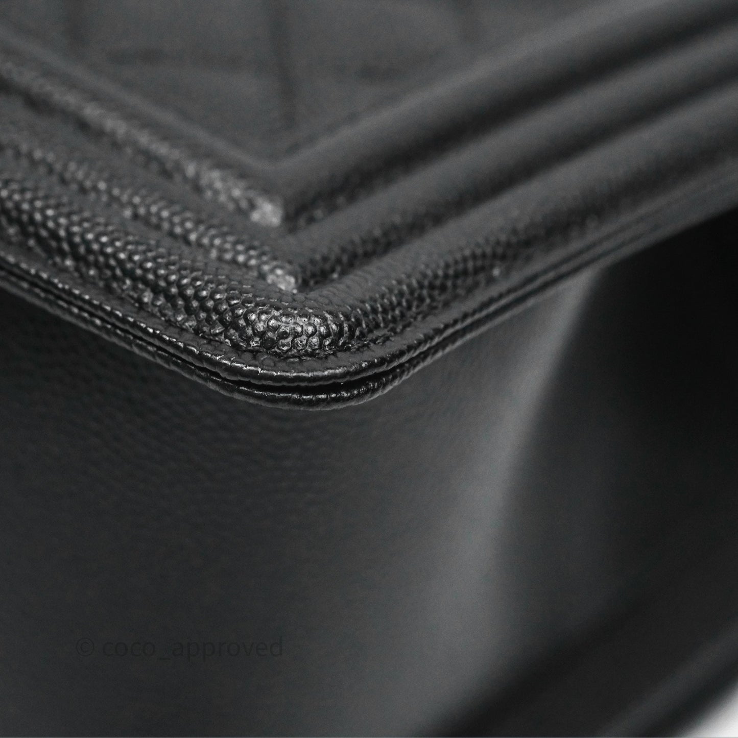 Chanel Medium Boy Quilted Black Caviar Ruthenium Hardware