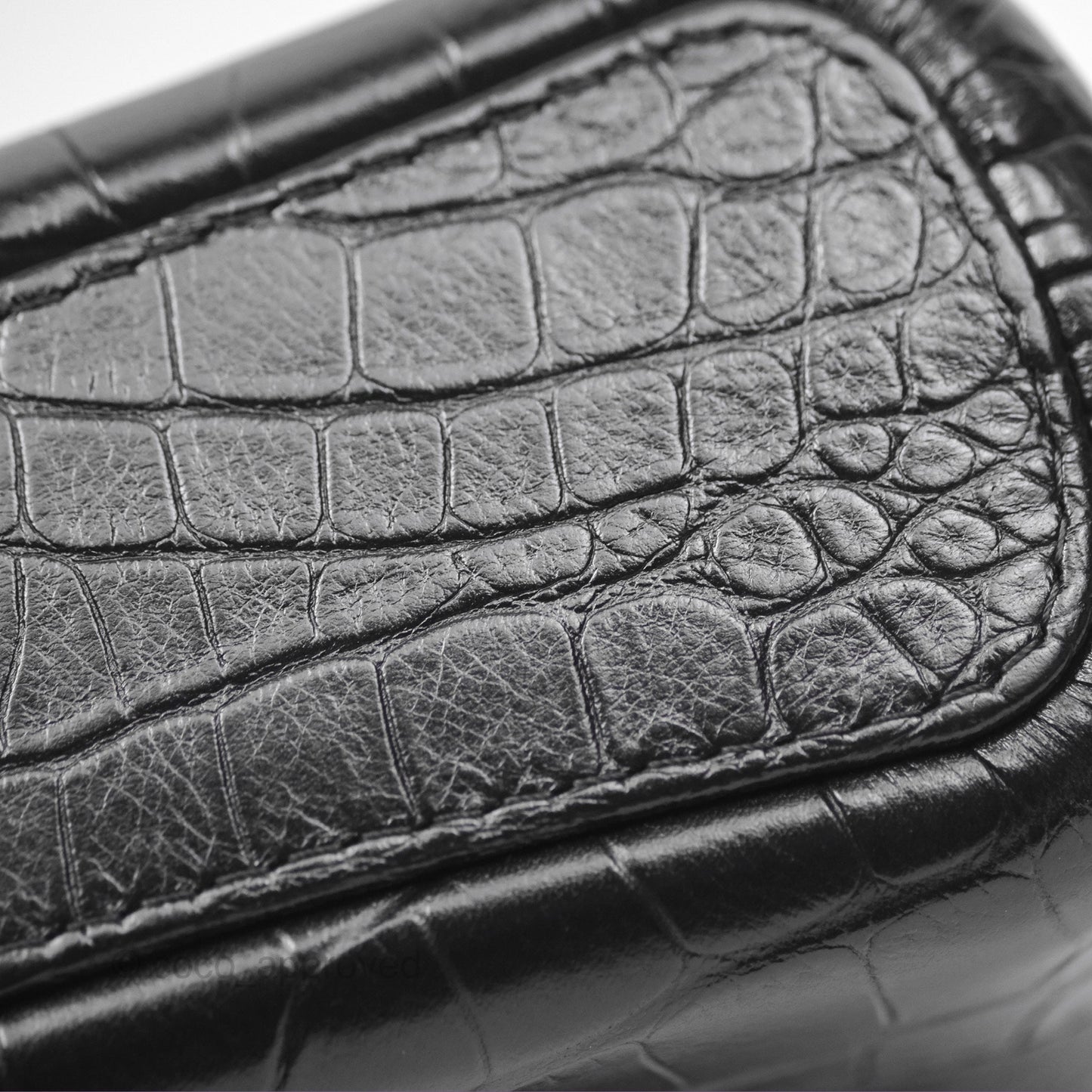 Chanel Small Gabrielle Hobo with Logo Handle Quilted Black Croc Embossed Calfskin