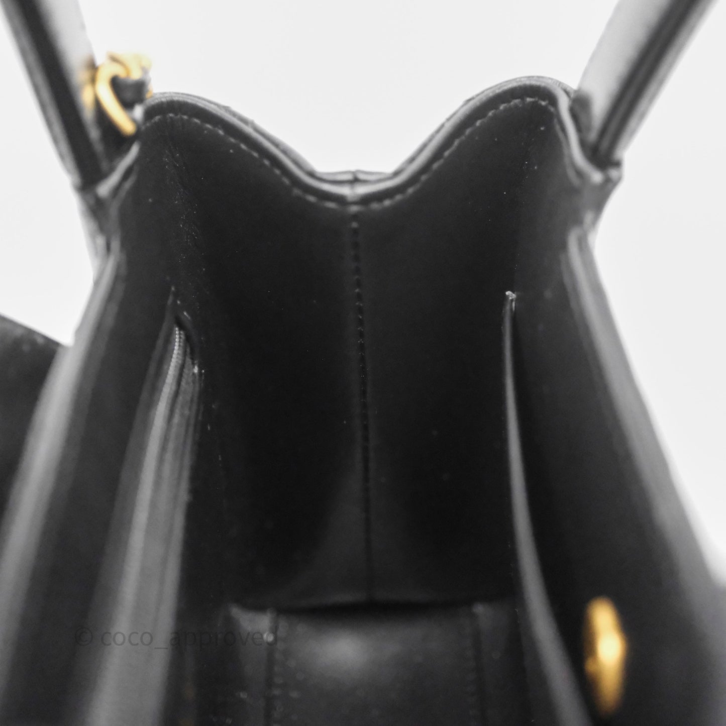 Chanel Kelly Bag Quilted Black Shiny Crumpled Calfskin Aged Gold Hardware
