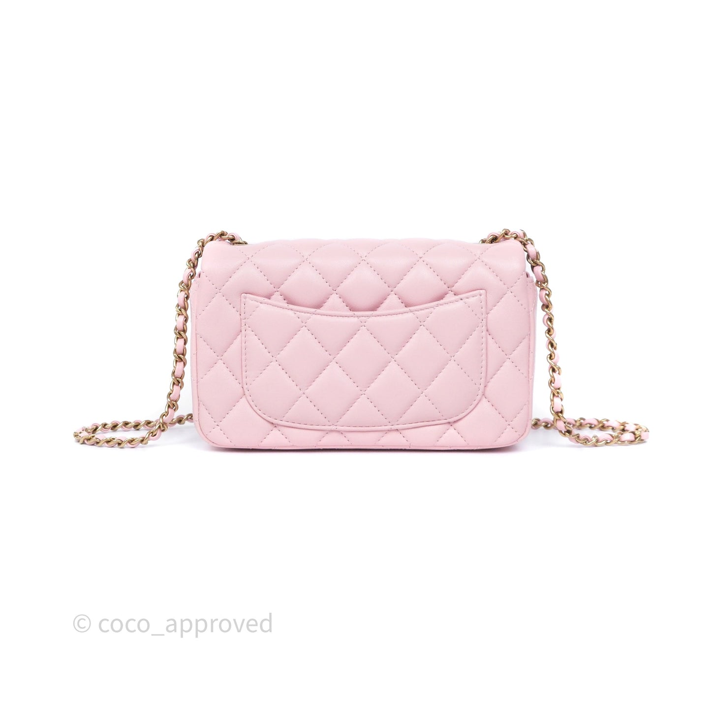 Chanel Quilted Extra Mini Rectangular Flap Pink Lambskin Gold Hardware