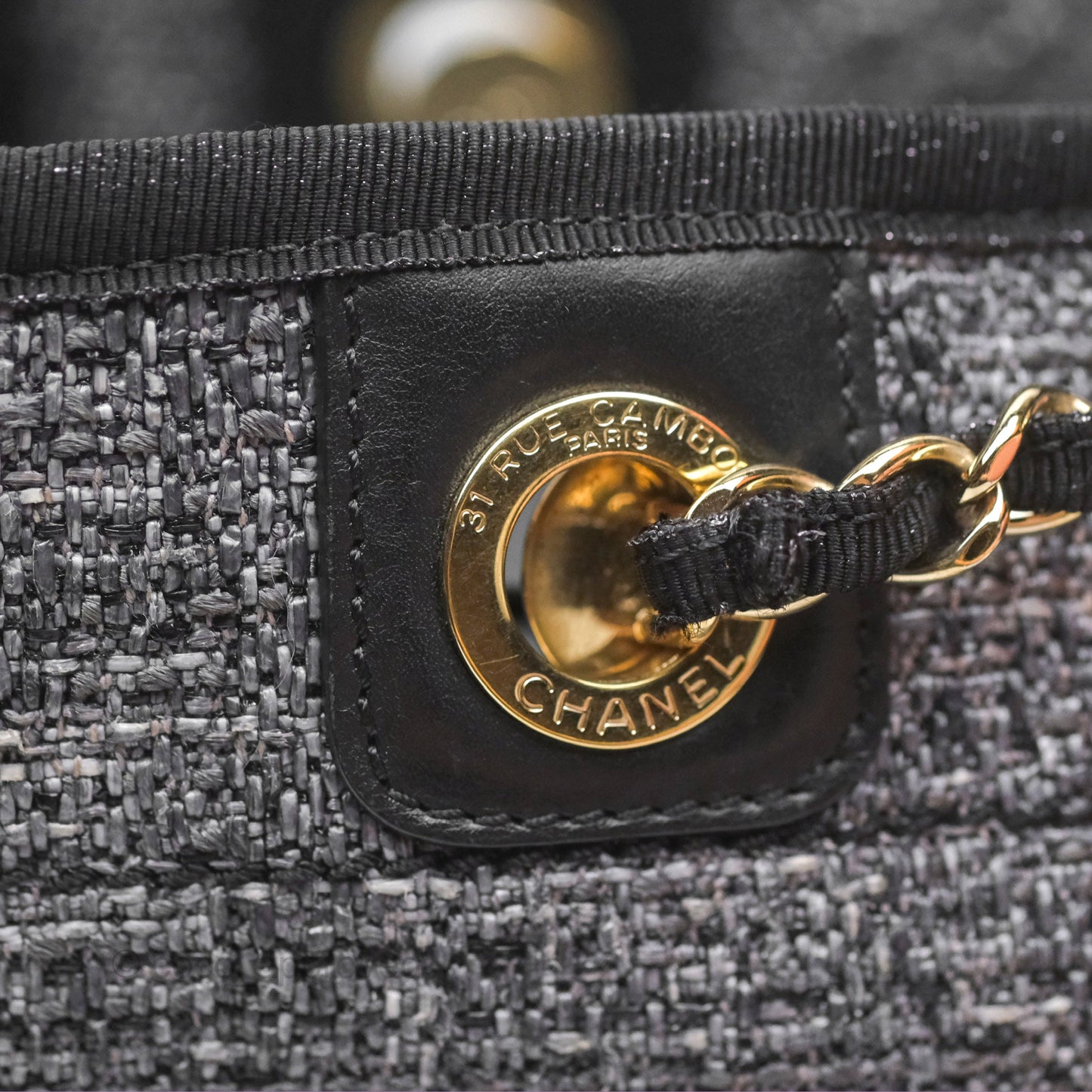 Chanel Medium Deauville Black Charcoal Tote