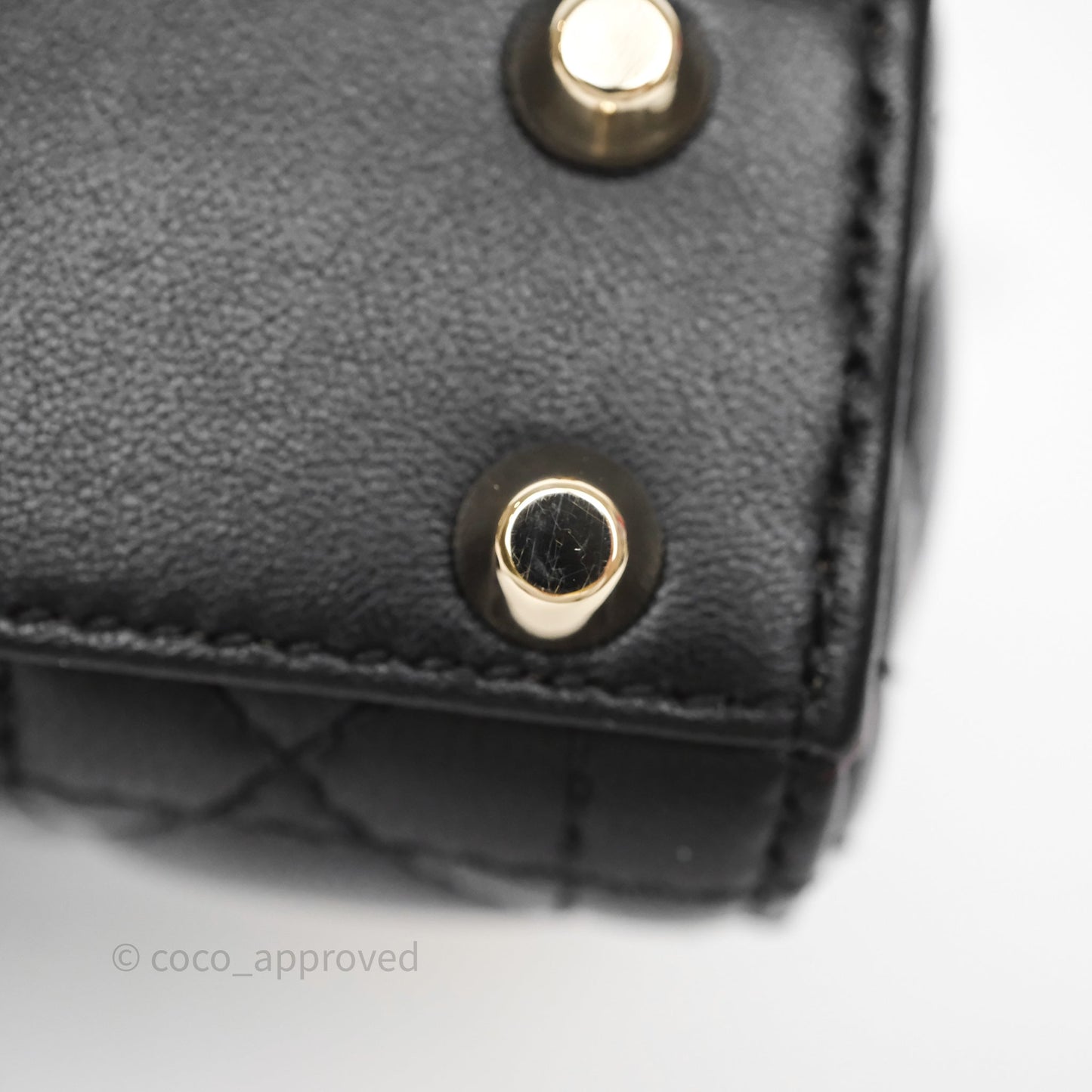 Christian Dior Micro Lady Dior Cannage Black Lambskin Gold Hardware