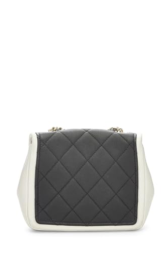 Chanel,  White & Black Quilted Lambskin Graphic Flap Mini, Multi