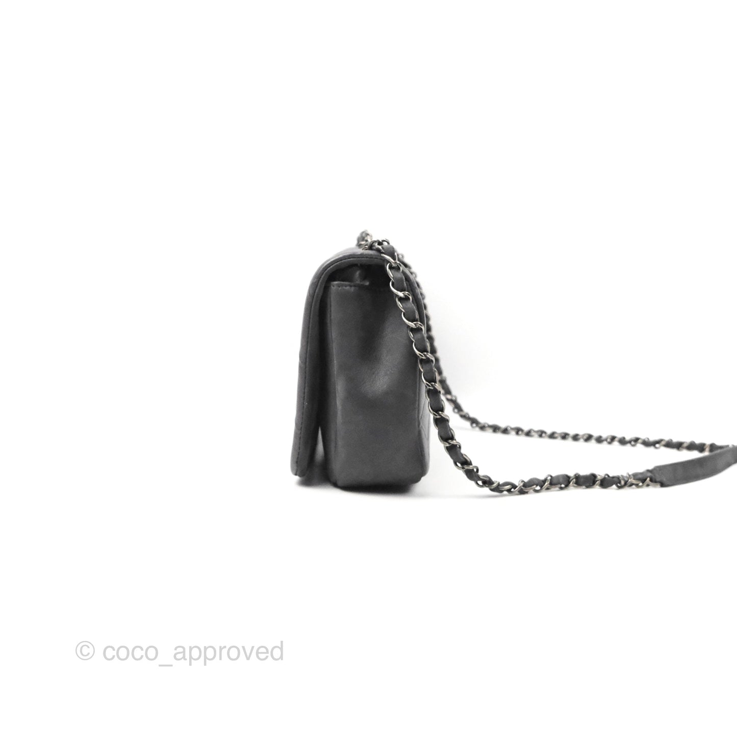 Chanel New Chic Flap Dark Grey Calfskin Ruthenium Hardware