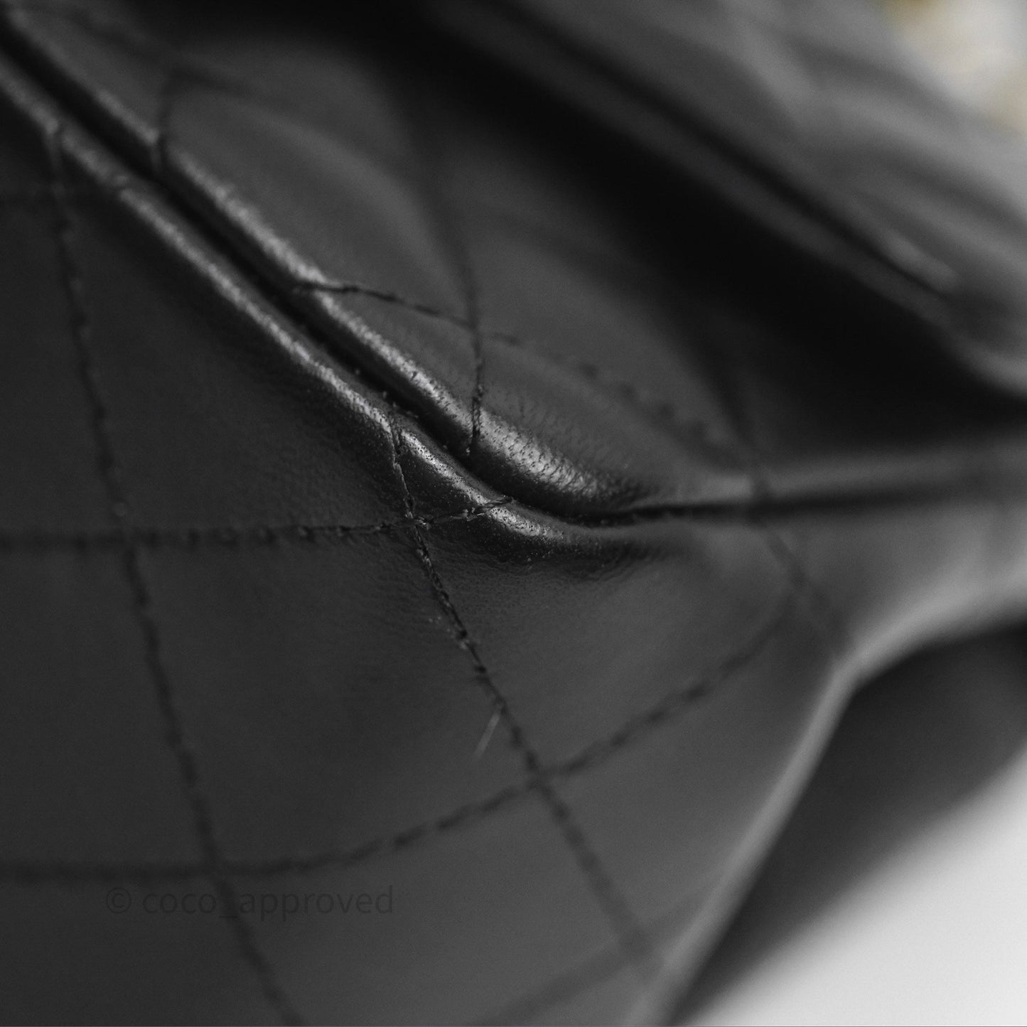 Chanel Mini Square Flap Quilted Black Lambskin Gold Hardware