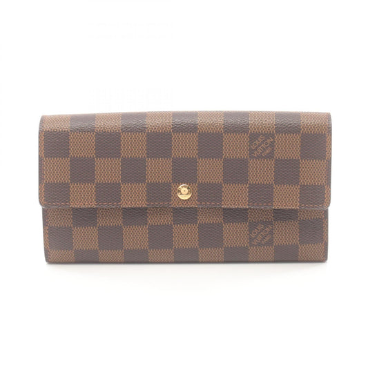 Louis Vuitton Damier Ebene Sarah Wallet  Canvas Long Wallet N61734 in New Condition