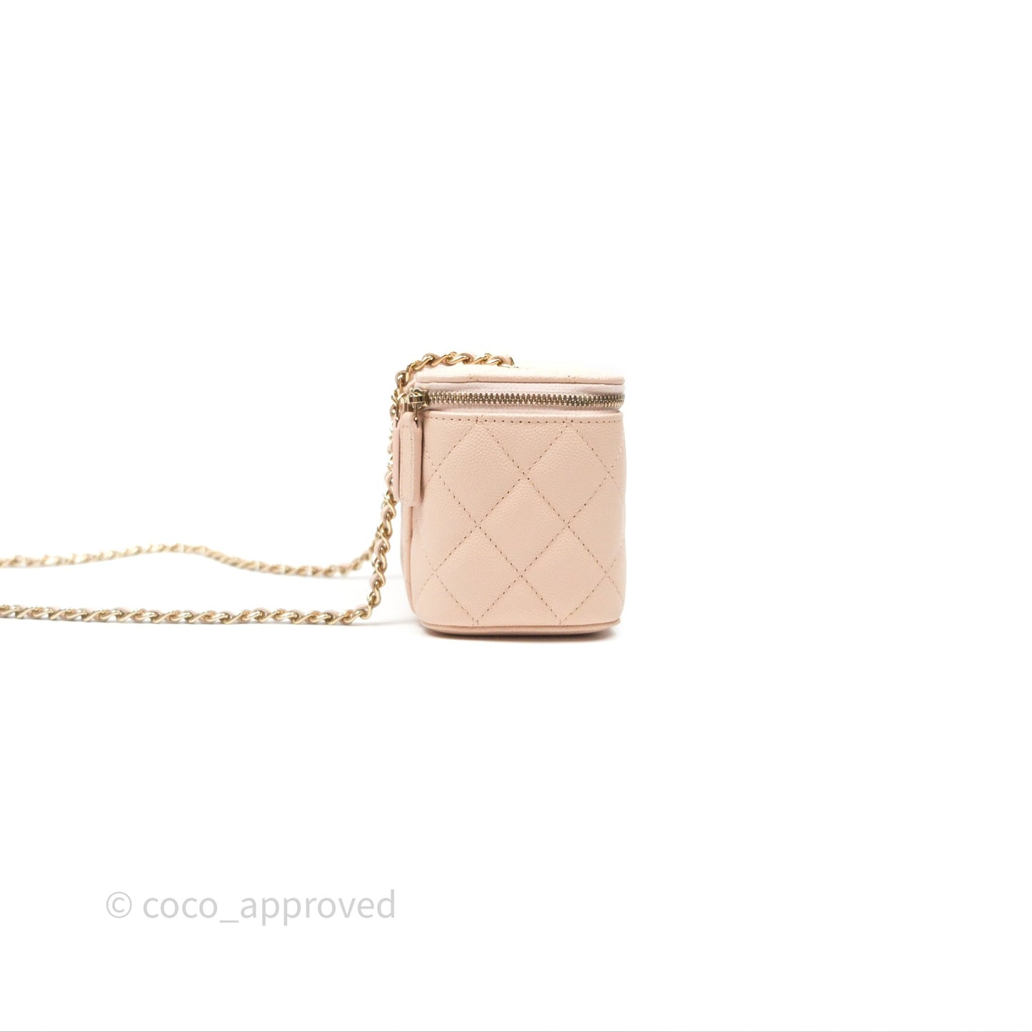 Chanel Vanity with Classic Chain Light Beige Caviar Gold Hardware