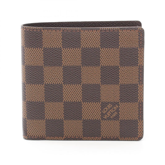 Louis Vuitton Damier Ebene Marco Wallet  Canvas Short Wallet N61675 in New Condition