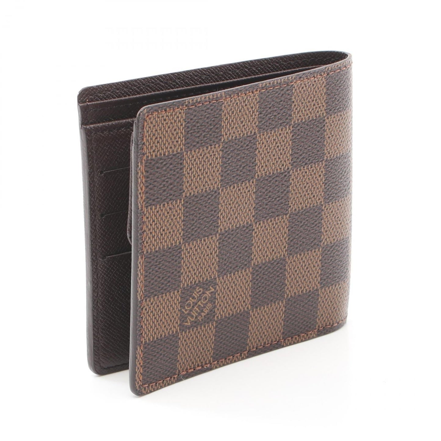 Louis Vuitton Damier Ebene Marco Wallet  Canvas Short Wallet N61675 in New Condition