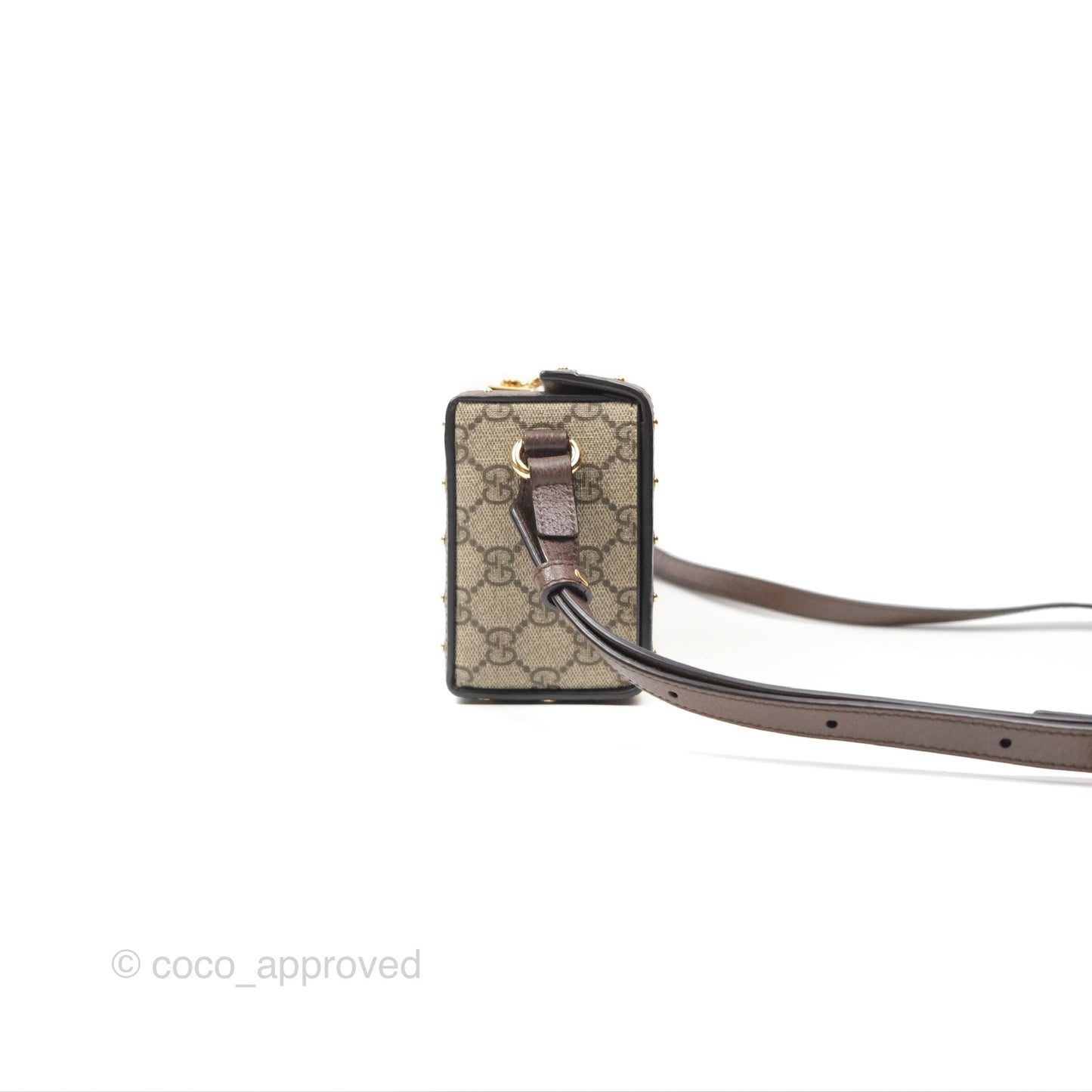 Gucci Gucci Brown/Beige GG Supreme Canvas and Leather Mini Trunk Bag