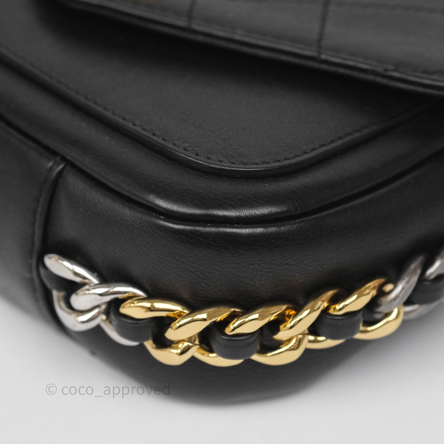 Chanel Small Precious Union Flap Black Calfskin Gold & Silver Hardware