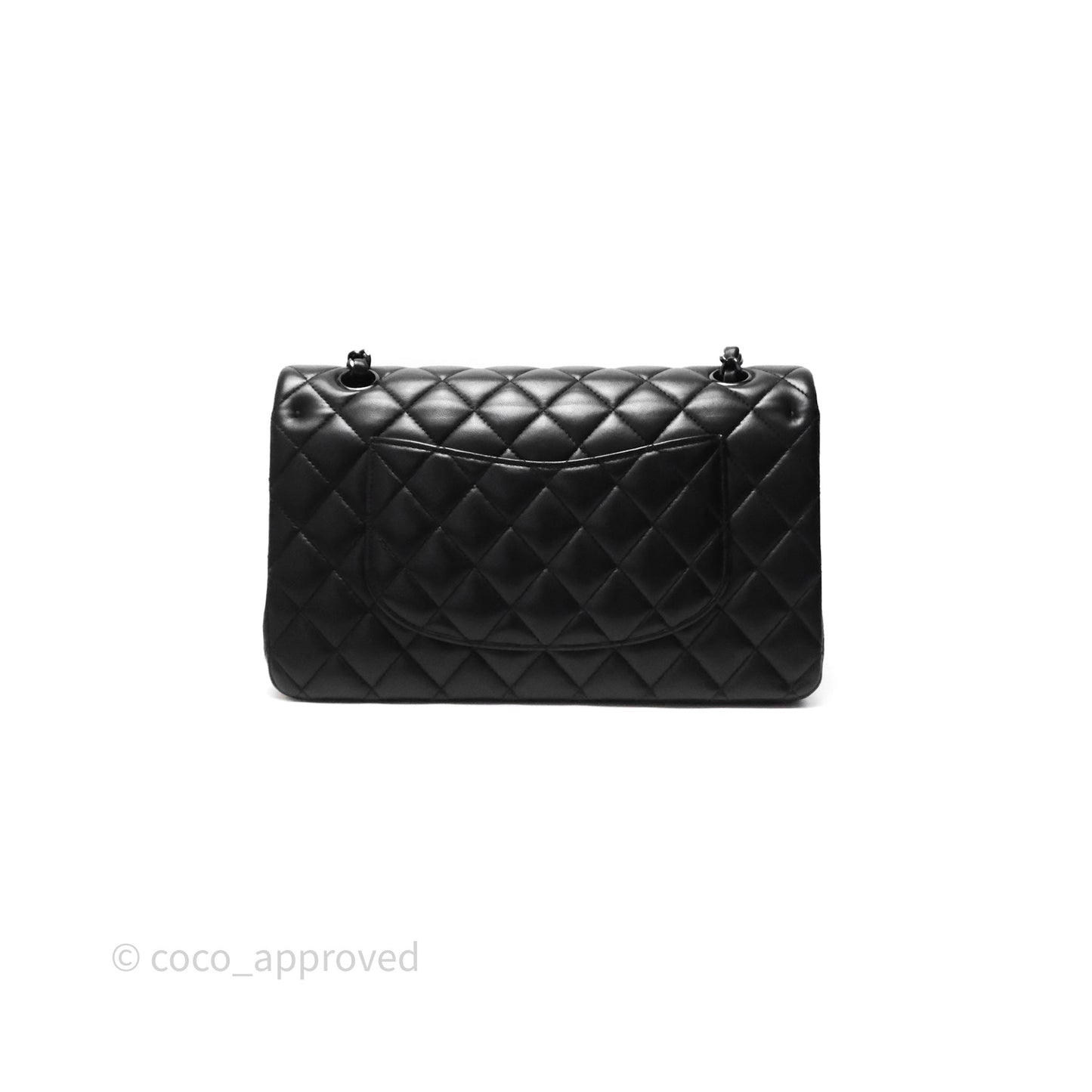 Chanel Classic Quilted M/L Medium Double Flap So Black Lambskin