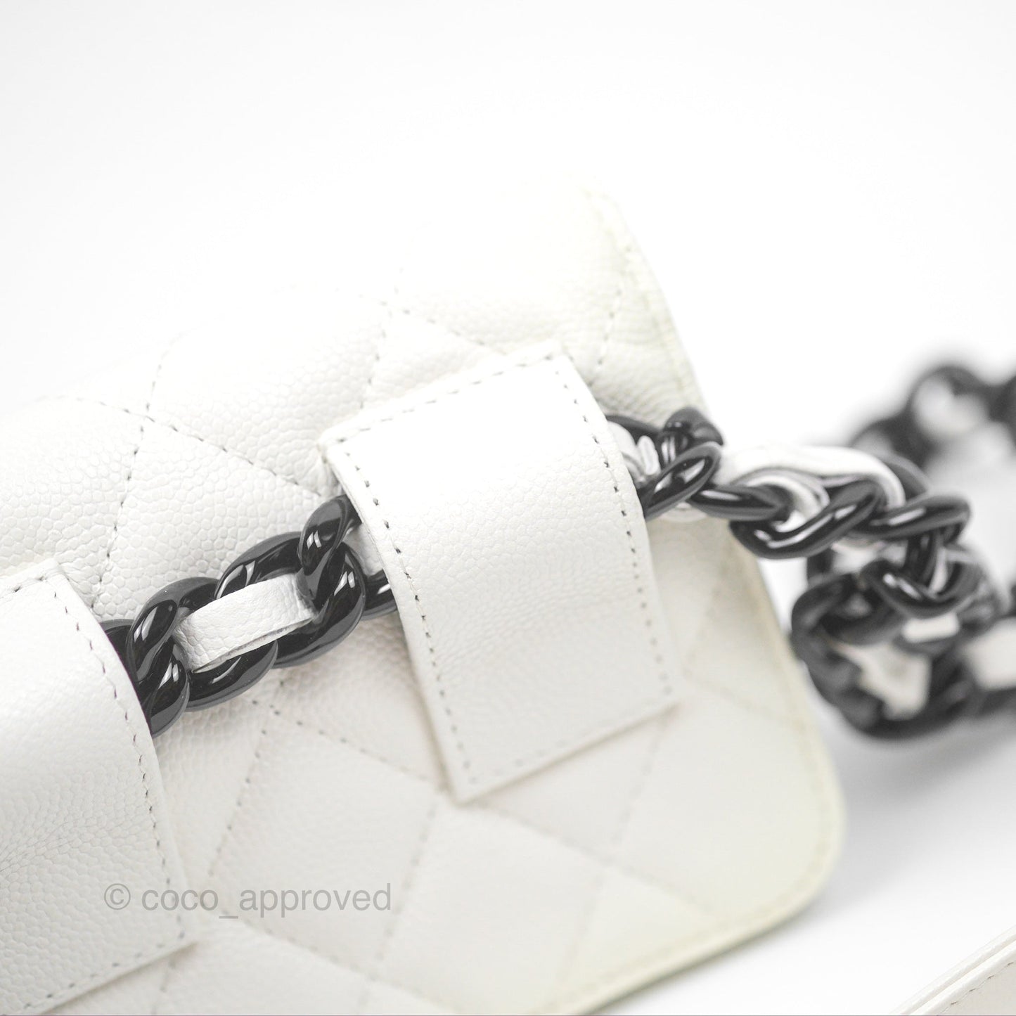Chanel My Everything Belt Flap Card Holder White Caviar Incognito Hardware