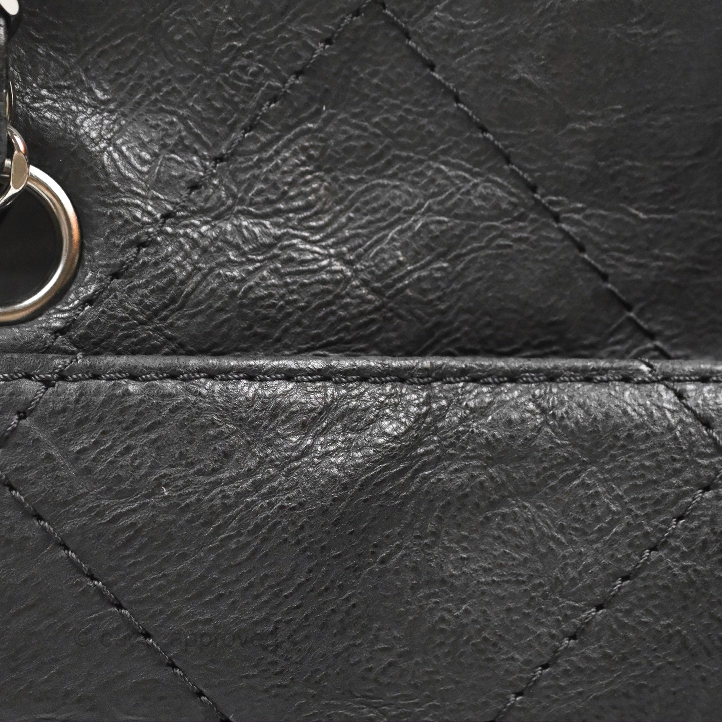 Chanel Large Hamptons Shopping Tote Black Washed Calfskin