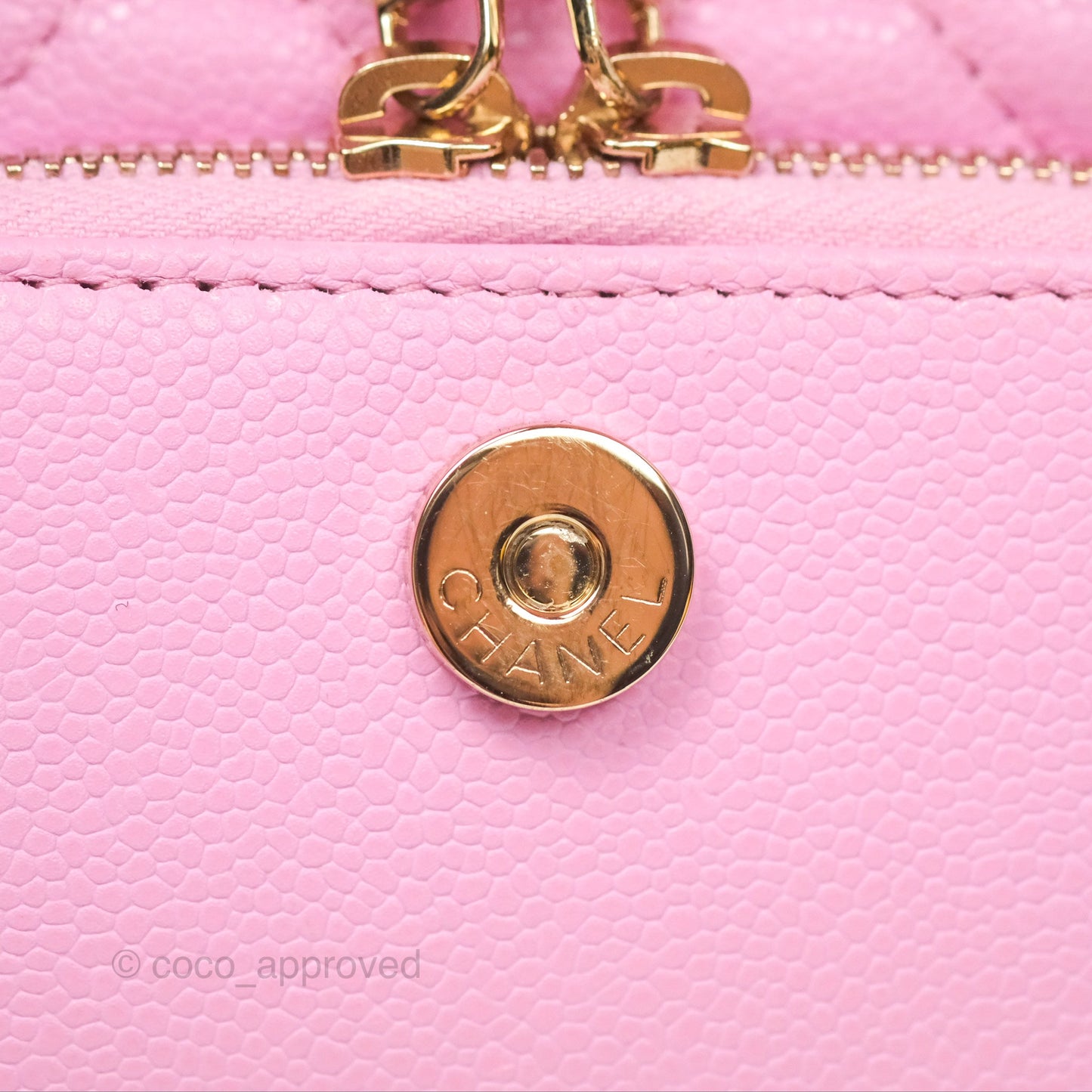 Chanel Business Affinity Clutch With Chain Pink Caviar Gold Hardware