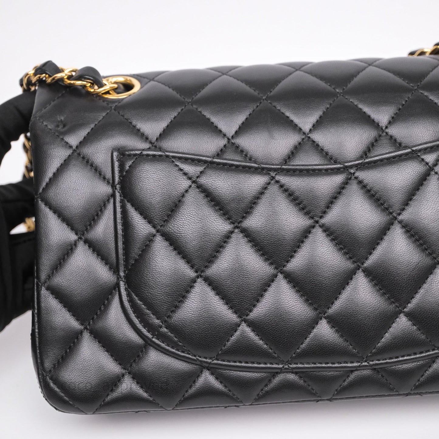Chanel Small Classic Flap Quilted Black Lambskin Gold Hardware