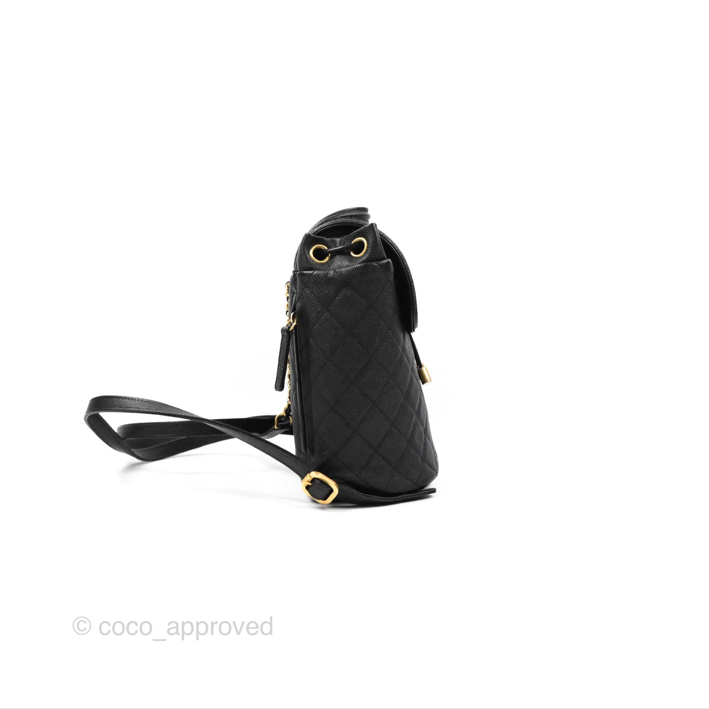 Chanel Small Quilted Filigree Backpack Black Caviar