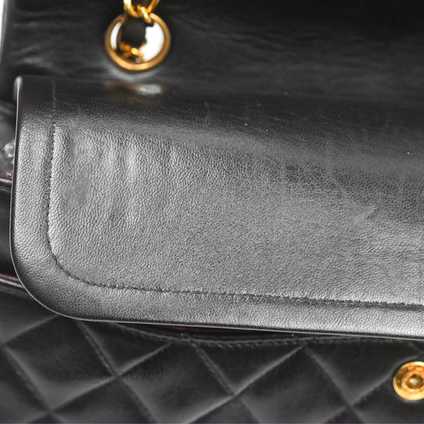 Chanel Vintage Classic Medium Flap Black Lambskin 24K Gold Hardware