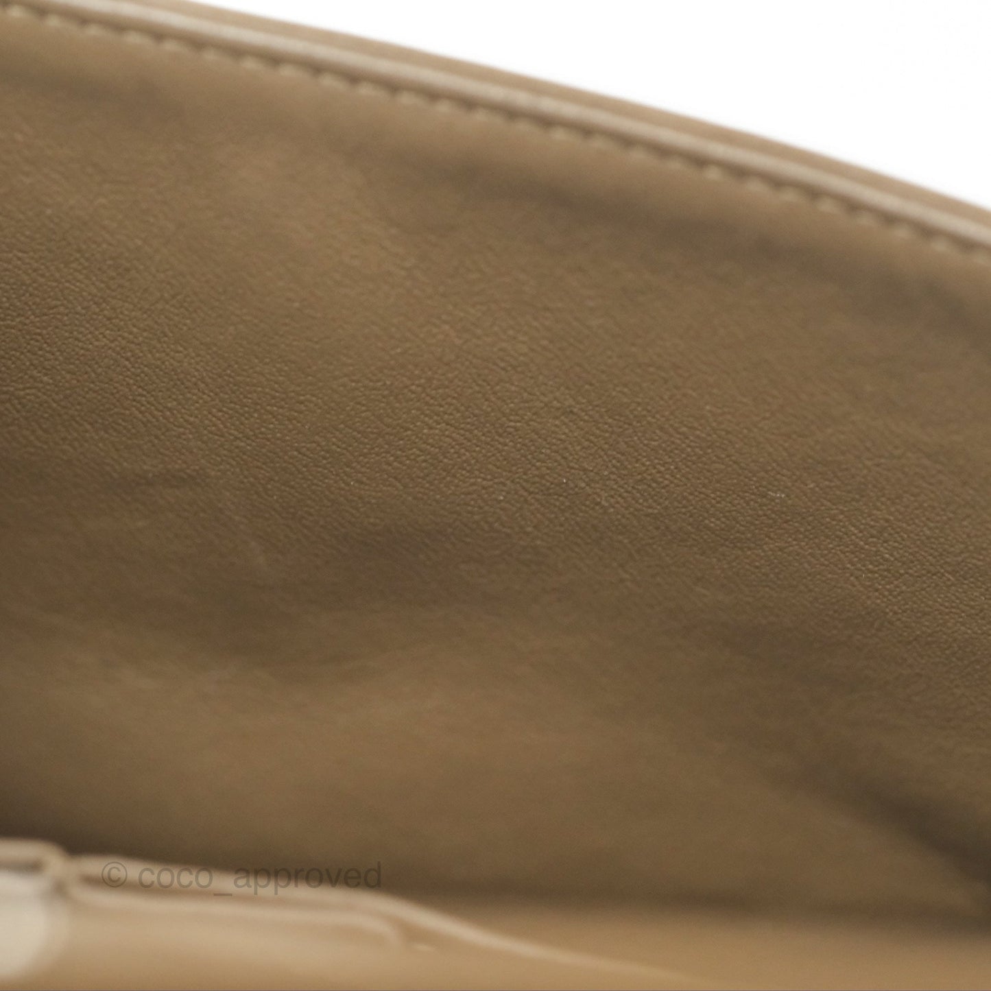 Chanel Classic M/L Medium Flap Quilted Brown Patent Silver Hardware