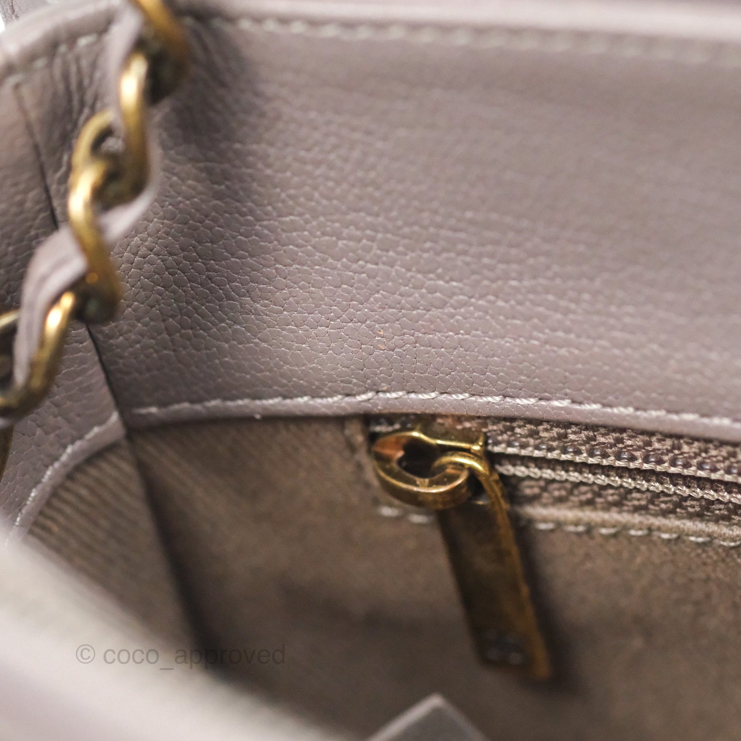 Chanel Coco Curve Flap Burnished Lilac Grey Calfskin Goatskin Antique Gold Hardware