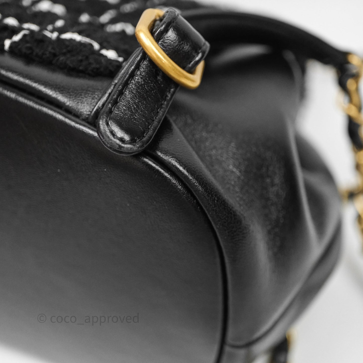 Chanel Duma Backpack Black Tweed Aged Gold Hardware