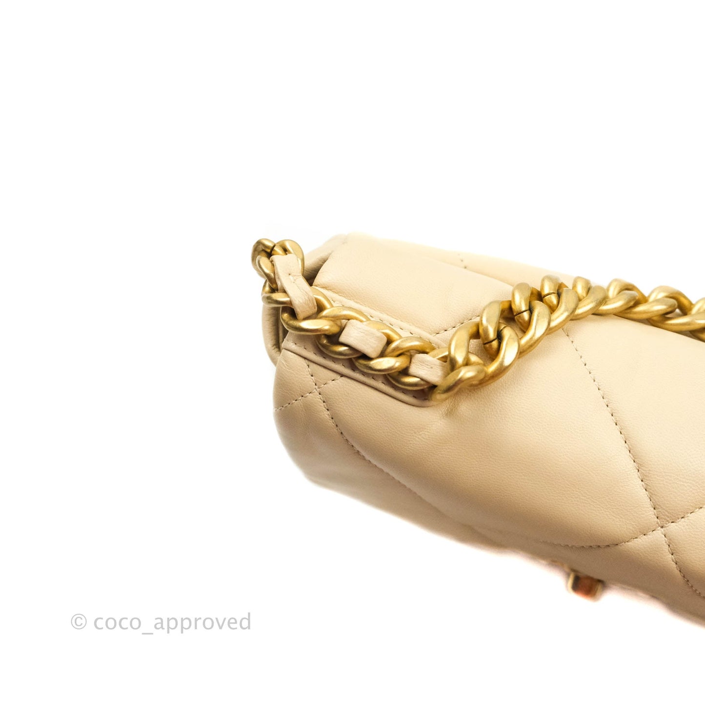 Chanel 19 Small Beige Goatskin Mixed Hardware